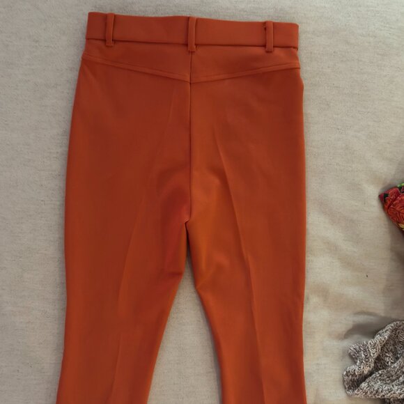 ZARA Orange High Waisted Pants With Slits (Small) - Picture 6 of 10